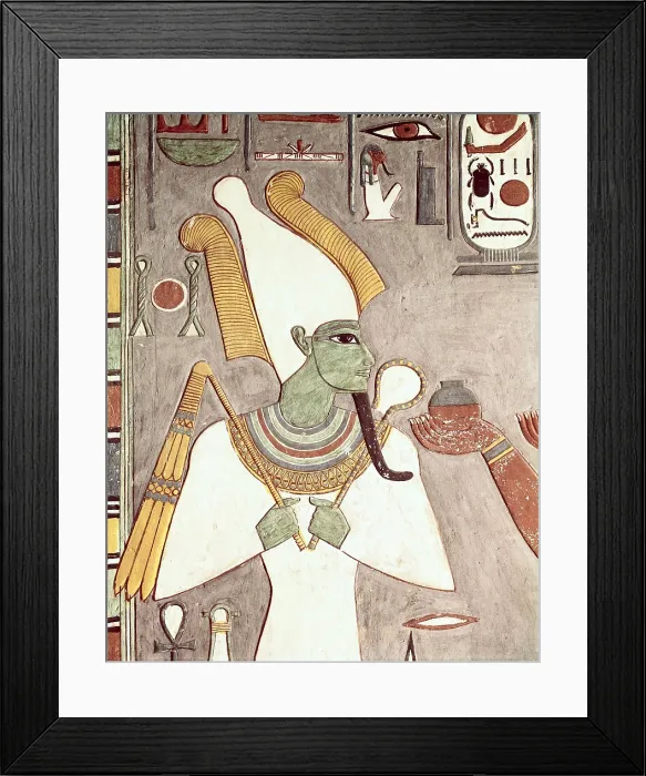 Framed Print : EGYPT. Dayr al-Bahri. Valley of the Kings. Tomb of Horemheb. The god Osiris. Egyptian art. New Kingdom. Fresco. AISA / Everett Collection**US SALES ONLY**