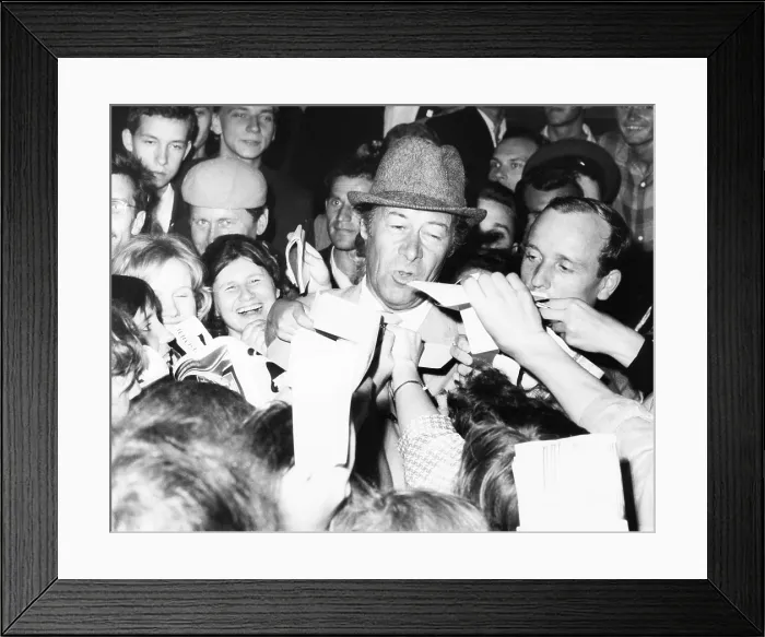 Framed Print : British Actor Rex Harrison stepped into a swarm of Russian autograph seekers outside his hotel. Harrison was in Moscow for a film Festival. July 24, 1965. (CSU_2015_7_281) Framed Print : British Actor Rex Harrison stepped into a swarm of Russian autograph seekers outside his hotel. Harrison was in Moscow for a film Festival. July 24, 1965. (CSU_2015_7_281)