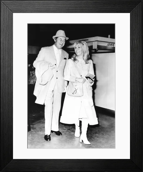 Framed Print : Actor Rex Harrison and Elizabeth Harris, former wife of actor Richard Harris, at Heathrow Airport. The engaged couple were taking a short holiday to Lo Bourgot, France. Nov