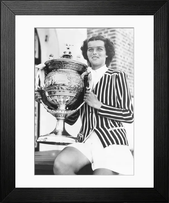 Framed Print : Doris Hart with the Copa de la Nacion, the trophy of the Argentine tennis championship. She defeated American Patricia Canning Todd on Nov. 11, 1947. (CSU_2015_7_284) Framed Print : Doris Hart with the Copa de la Nacion, the trophy of the Argentine tennis championship. She defeated American Patricia Canning Todd on Nov. 11, 1947. (CSU_2015_7_284)
