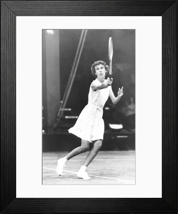 Framed Print : Doris Hart, American Tennis champion in competition. June 1950. (CSU_2015_7_285) Framed Print : Doris Hart, American Tennis champion in competition. June 1950. (CSU_2015_7_285)