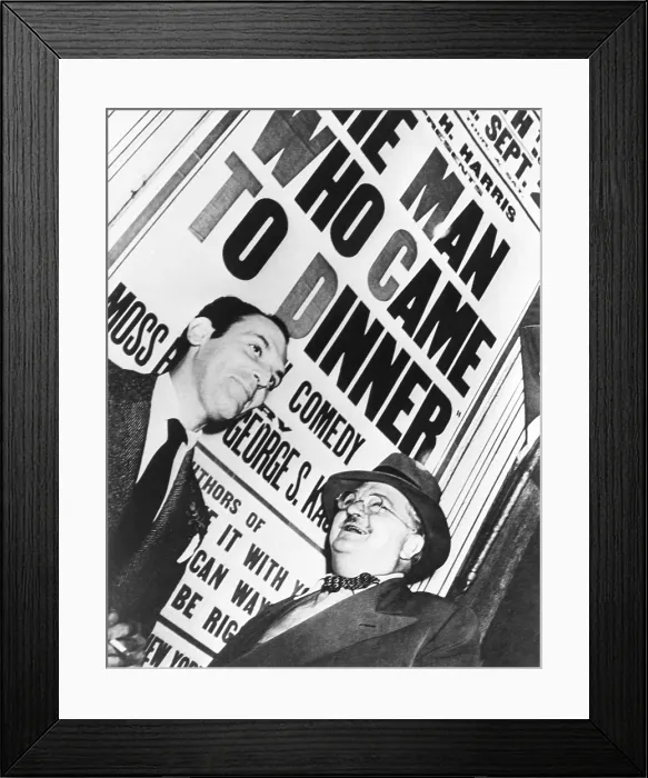 Framed Print : Moss Hart and Alexander Walcott at the Boston tryout of, THE MAN WHO CAME TO DINNER