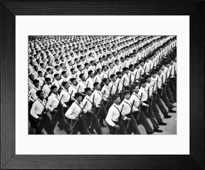 Framed Print : One young woman soldier (circled) marches among hundreds of men during a parade in in Communist China. Oct. 27, 1961. (CSU_ALPHA_1378) CSU Archives / Everett Collection