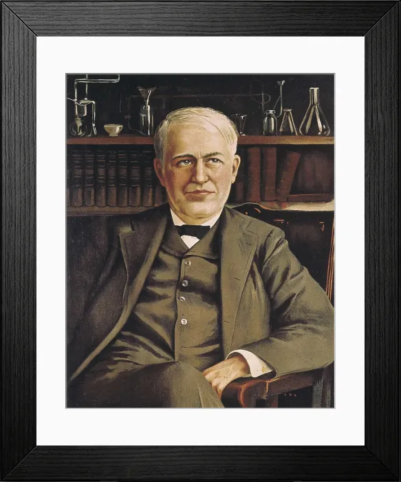 Framed Print : EDISON, Thomas Alva (1847-1931). Oil on canvas. AISA / Everett Collection**US SALES ONLY**