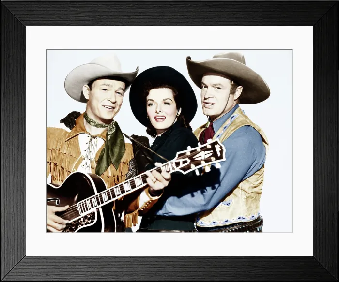 Framed Print : SON OF PALEFACE, from left: Roy Rogers, Jane Russell, Bob Hope, 1952 Framed Print : SON OF PALEFACE, from left: Roy Rogers, Jane Russell, Bob Hope, 1952