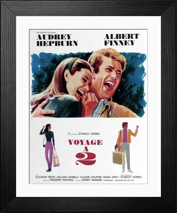 Framed Print : TWO FOR THE ROAD, from left, Audrey Hepburn, Albert Finney, 1967, TM and Copyright 20th Century Fox Film Corp. All rights reserved / courtesy Everett Collection