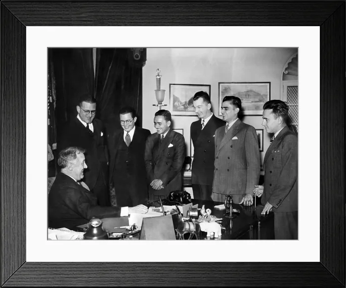 Framed Print : President Franklin Roosevelt met with the victorious University of Puerto Rico debating team Framed Print : President Franklin Roosevelt met with the victorious University of Puerto Rico debating team