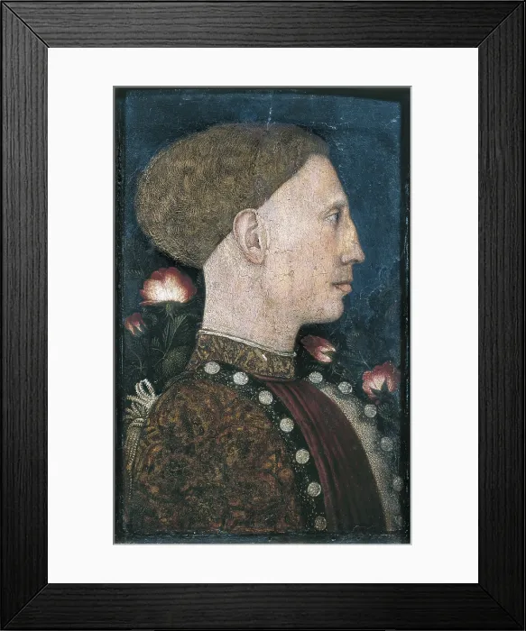 Framed Print : PISANELLO, Antonio di Puccio Pisano, called (1395-1455). Portrait of Leonello d'Este. 1441. Renaissance art. Quattrocento. Tempera on wood. ITALY. Bergamo Framed Print : PISANELLO, Antonio di Puccio Pisano, called (1395-1455). Portrait of Leonello d'Este. 1441. Renaissance art. Quattrocento. Tempera on wood. ITALY. Bergamo