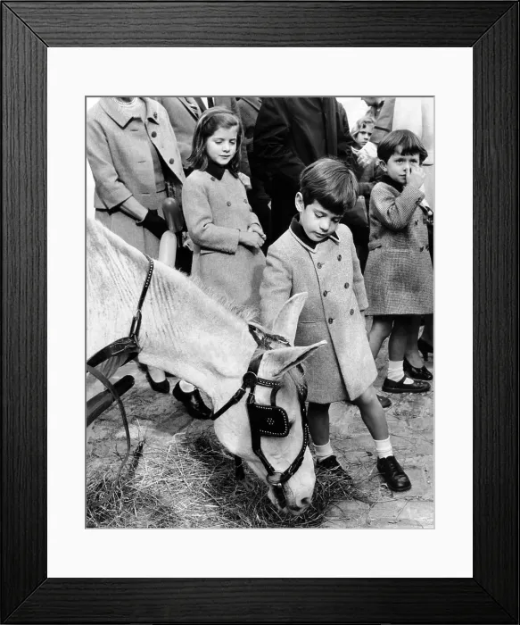 Framed Print : Caroline Kennedy, John F. Kennedy Jr. and their cousin, Anthony Radziwill, at the Belgian Village of New York World's Fair. April 2, 1965