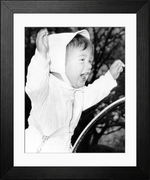 Framed Print : John F. Kennedy Jr. he stands in his carriage on the White House grounds. April12, 1962. (CSU_ALPHA_901) CSU Archives / Everett Collection