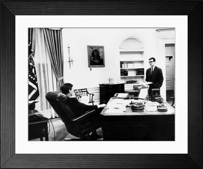 Framed Print : President John Kennedy with his long time aide and speech writer, Theodore Sorensen Framed Print : President John Kennedy with his long time aide and speech writer, Theodore Sorensen