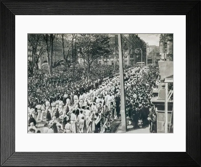 Framed Print : Spain. Second Republic (1931-1936). Aberri Eguna. Nationalst demonstration in Basque Country. SPAIN. Artea. Sabino Arana Foundation. AISA / Everett Collection**US SALES ONLY**