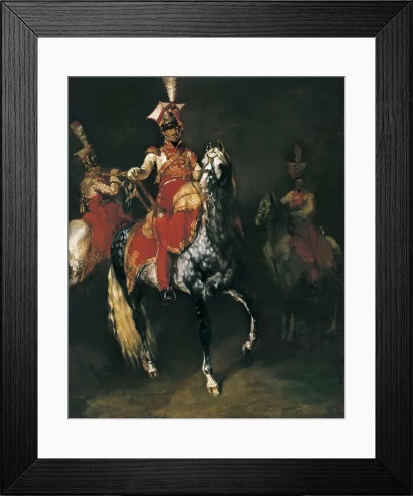 Framed Print : GRICAULT, Thodore (1791-1824). Mounted Trumpeters of Napoleon's Imperial Guard. 1813 - 1814. Romanticism. Oil on canvas. UNITED STATES OF AMERICA. Washington