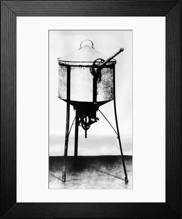 Framed Print : An early domestic dishwasher built by Willard and Forrest Walker, of the Walker Brothers Company, in Syracuse, New York. It was a tub with a tray to hold dishes upright