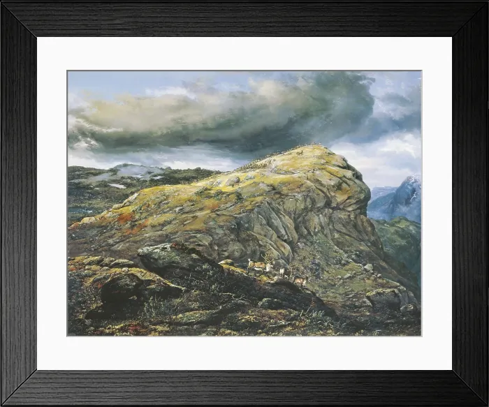 Framed Print : DAHL, Johan Christian (1788-1857). Romantic Landscape. 1851. Romanticism. Oil on canvas. NORWAY. Oslo. Galleria Nazionale (National Gallery)