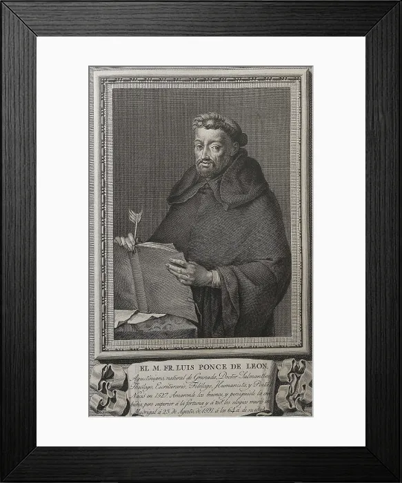 Framed Print : BARCELN, Juan (1739-1801). Portrait of Fray Luis de Leon. 1791. Engraving. SPAIN. Salamanca. Salamanca University Library. AISA / Everett Collection**US SALES ONLY**