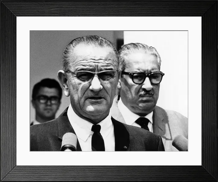 Framed Print : President Lyndon Johnson with Supreme Court nominee, Thurgood Marshall Framed Print : President Lyndon Johnson with Supreme Court nominee, Thurgood Marshall