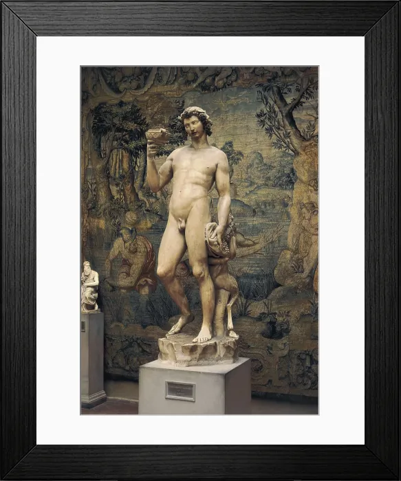Framed Print : Michelangelo (1475-1564). Bacchus. 1496 - 1497. Renaissance art. Cinquecento. Sculpture on marble. ITALY. Florence. Bargello National Museum Framed Print : Michelangelo (1475-1564). Bacchus. 1496 - 1497. Renaissance art. Cinquecento. Sculpture on marble. ITALY. Florence. Bargello National Museum