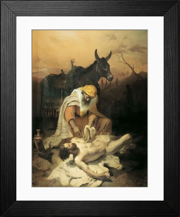 Framed Print : VERAZZI, Baldassare (1819-1886). The Samaritan of the Gospel. 1851. Oil on canvas. ITALY. Milan. Accademia di Belle Arti bi Brera (Fine Arts Academy of Brera) Framed Print : VERAZZI, Baldassare (1819-1886). The Samaritan of the Gospel. 1851. Oil on canvas. ITALY. Milan. Accademia di Belle Arti bi Brera (Fine Arts Academy of Brera)