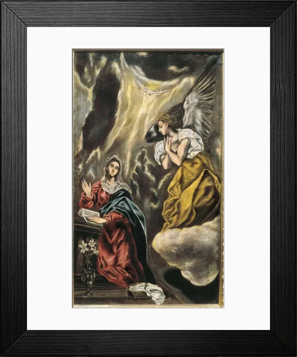 Framed Print : Greco, Domnikos Theotokpoulos, called El (1541-1614). The Annunciation. 1604. Mannerism art. Oil on canvas. SPAIN. Toledo. Holy Cross Museum
