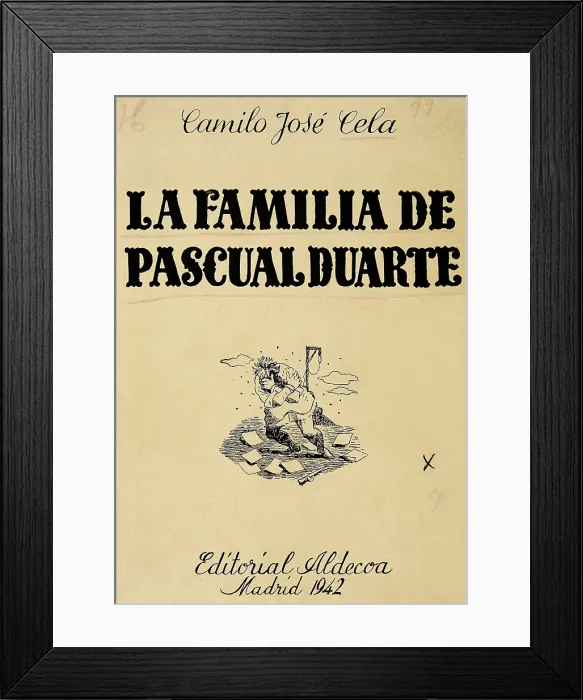 Framed Print : CELA TRULOCK, Camilo Jos (1916-2002). Title page of the novel 'The family of Pascal Duarte'. Edition executed in Madrid in 1942. AISA / Everett Collection**US SALES ONLY**