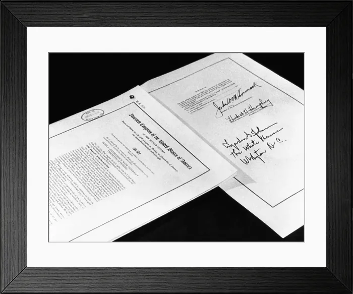 Framed Print : Fist and last pages of the 1968 Civil Rights