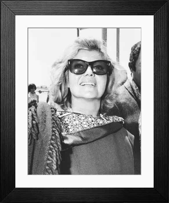 Framed Print : Rita Hayworth arrives at Rome's Fiumicino Airport in July 17, 1968. She would be filming THE BASTARDS, (I BASTARDI). (CSU_2015_7_292)