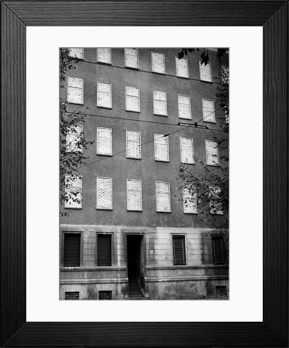 Framed Print : Bricked up windows of building along the Berlin Wall on the border of the French and Soviet sectors. Oct. 25, 1963. (CSU_ALPHA_1688) CSU Archives / Everett Collection