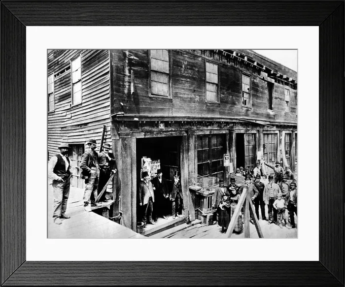 Framed Print : Abe Warner opened his saloon on Meigg's Wharf in 1856, and it soon was called the Cobweb Palace. He loved spiders, and allowed them for years to spin their webs. in saloon
