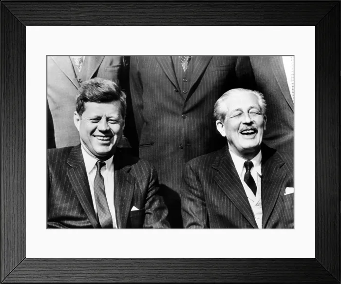 Framed Print : President John Kennedy and British Prime Minister Harold Macmillan. Macmillan saw himself as a mentor to the younger leader, who sought his advice during the Cuban Missile Crisis Framed Print : President John Kennedy and British Prime Minister Harold Macmillan. Macmillan saw himself as a mentor to the younger leader, who sought his advice during the Cuban Missile Crisis
