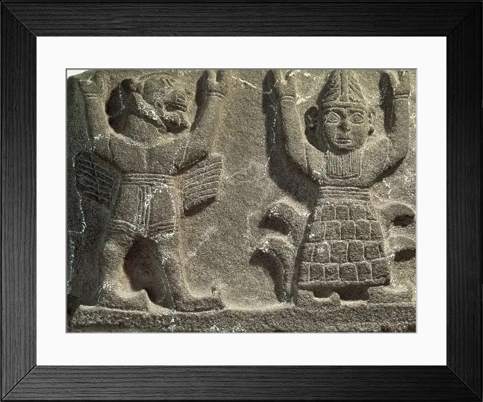 Framed Print : God and Winged Lion. 9th c. BC. Basalt. Hittite art. Relief on rock. SYRIA. Aleppo. Archaeological Museum. Proc: SYRIA. Ain Dara. Temple of Ain Dara Framed Print : God and Winged Lion. 9th c. BC. Basalt. Hittite art. Relief on rock. SYRIA. Aleppo. Archaeological Museum. Proc: SYRIA. Ain Dara. Temple of Ain Dara