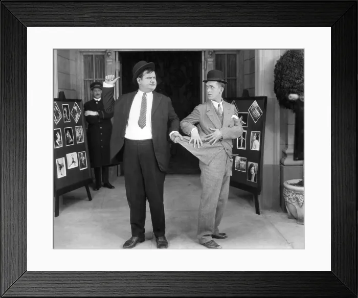 Framed Print : THEIR PURPLE MOMENT, from left: Oliver Hardy, Stan Laurel, 1928, sequence not in finished film