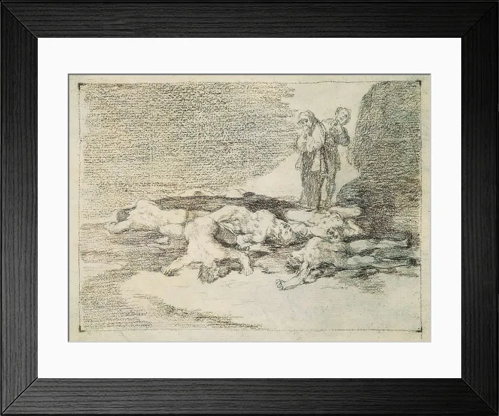 Framed Print : GOYA Y LUCIENTES, Francisco de (1746-1828). Bury them and keep quiet. ca. 1810 - ca. 1812. Plate 18 of 'The Disasters of War'. Preparatory drawing. Drawing. SPAIN Framed Print : GOYA Y LUCIENTES, Francisco de (1746-1828). Bury them and keep quiet. ca. 1810 - ca. 1812. Plate 18 of 'The Disasters of War'. Preparatory drawing. Drawing. SPAIN