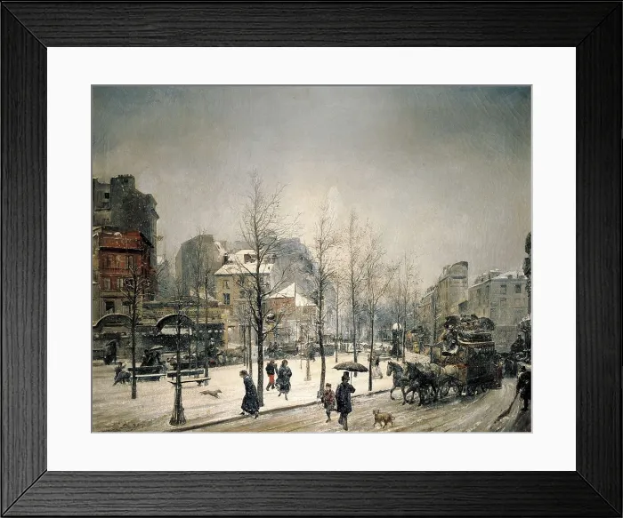 Framed Print : MARTI i ALSINA, Ramon (1826-1894). Snowy Boulevard Clichy. 1877. Oil on canvas. Private Collection. AISA / Everett Collection**US SALES ONLY**