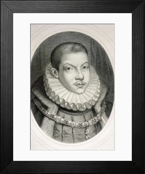 Framed Print : PHILIP III of Spain (1578-1621). Engraving. SPAIN. Barcelona. Sant Jordi Catalan Royal Academy of Fine Arts. AISA / Everett Collection**US SALES ONLY**