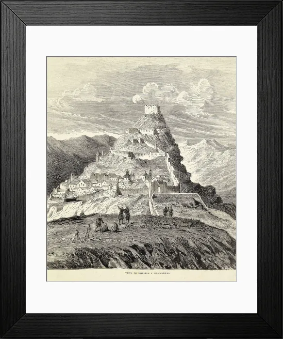 Framed Print : Spain. First Carlist War. Morella besieged by liberal troops (1833). From 'Ilustracin Espaola y Americana'. Litography. AISA / Everett Collection**US SALES ONLY** Framed Print : Spain. First Carlist War. Morella besieged by liberal troops (1833). From 'Ilustracin Espaola y Americana'. Litography. AISA / Everett Collection**US SALES ONLY**