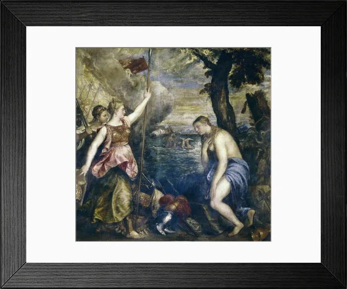 Framed Print : TTITIA, Tiziano Vecello, also called (1490-1576). Religion Succoured by Spain. 1566 - 1575. Renaissance art. Cinquecento. Oil on canvas. SPAIN. Madrid. Prado Museum Framed Print : TTITIA, Tiziano Vecello, also called (1490-1576). Religion Succoured by Spain. 1566 - 1575. Renaissance art. Cinquecento. Oil on canvas. SPAIN. Madrid. Prado Museum