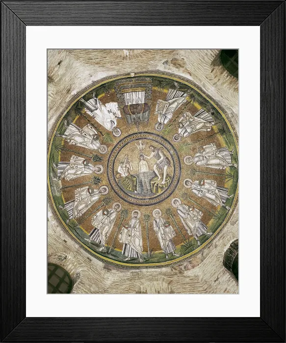 Framed Print : Baptism of Christ. end 5th c. ITALY. Ravenna. Arian Baptistry. Cupola. Early Byzantine art. Mosaic. AISA / Everett Collection**US SALES ONLY** Framed Print : Baptism of Christ. end 5th c. ITALY. Ravenna. Arian Baptistry. Cupola. Early Byzantine art. Mosaic. AISA / Everett Collection**US SALES ONLY**