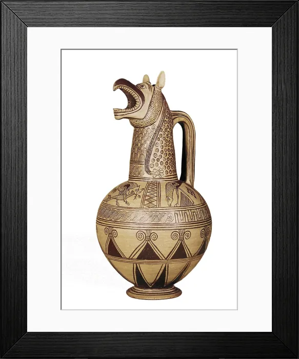 Framed Print : Animal-shaped jug. 8th-7th c. BC. Archaic Greek art. Ceramics. UNITED KINGDOM. London. The British Museum. AISA / Everett Collection**US SALES ONLY**