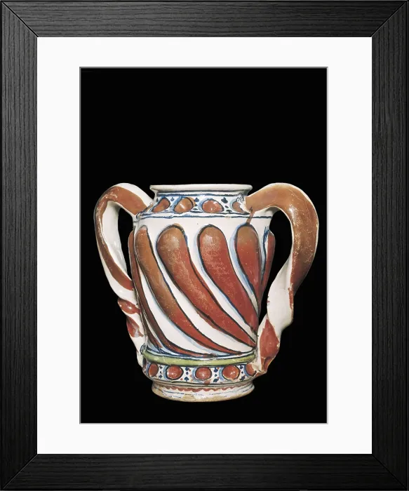 Framed Print : Drug-pot. ca. 1510-. Maiolica. Ceramics. UNITED KINGDOM. London. Victoria and Albert Museum. Proc: ITALY. Gubbio. AISA / Everett Collection**US SALES ONLY**