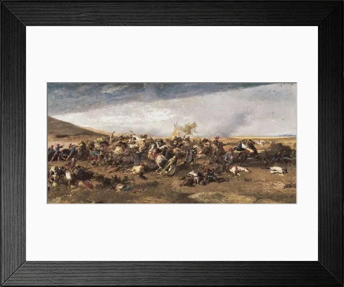 Framed Print : FORTUNY, Mariano (1838-1874). The Battle of Wad-Ras. 1860 - 1862. Episode of the War agains Morocco which happened on the 23th March 1860. Romanticism. Oil on canvas. SPAIN