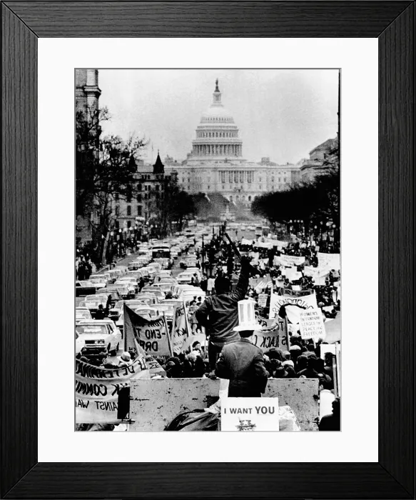 Framed Print : Counter-Inaugural staged by protesters at Richard Nixon's 1969 Inauguration