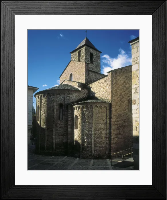 Framed Print : Cathedral of Santa Maria. 12th-13th c. SPAIN. CATALONIA. LLEIDA. La Seu d'Urgell. Cathedral. Apse. Outside. Romanesque art. Architecture
