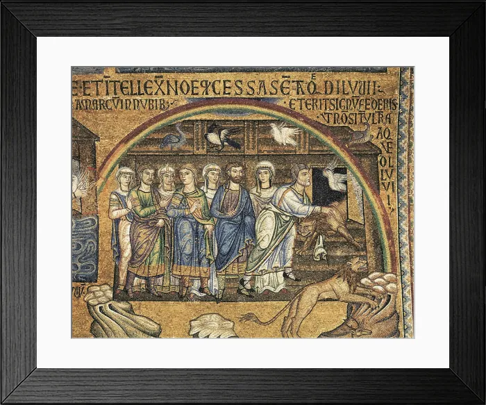 Framed Print : Basilica of Saint Mark. Decoration. 12th c.; Jesus Christ Blessing. 11th c. ITALY. Venice. St. Mark's Basilica. Decoration of the atrium