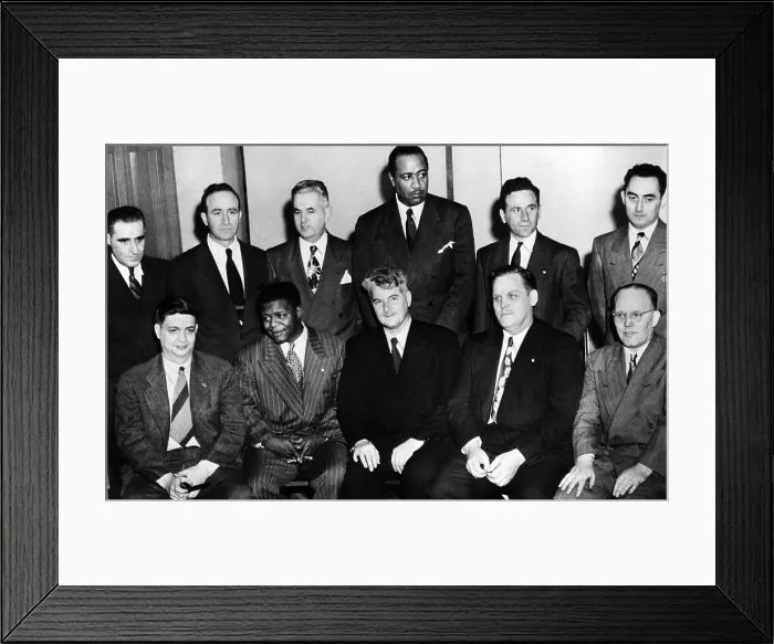 Framed Print : Communist Leaders who were on trial in 1949. L-R: Front: Robert Thompson, Henry Winston, Eugene Dennis, Gus Hall, John Williamson