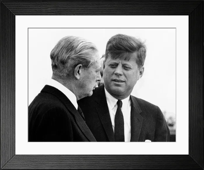 Framed Print : British Prime Minister Harold Macmillan (left) and President Kennedy. The leaders met in Bermuda for two days of talks. Dec. 21, 1961