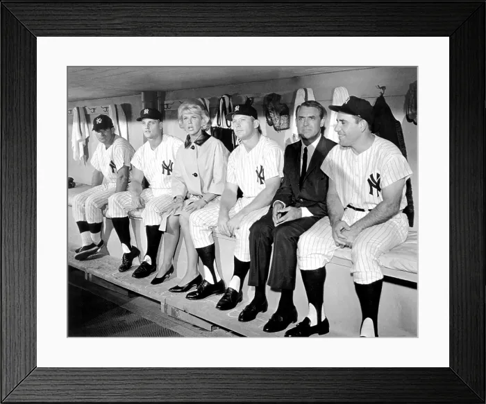 Framed Print : THAT TOUCH OF MINK, from second left, Roger Maris, Doris Day, Mickey Mantle, Cary Grant, Yogi Berra, 1962
