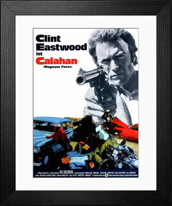 Framed Print : MAGNUM FORCE, Clint Eastwood, (German poster art), 1973 Framed Print : MAGNUM FORCE, Clint Eastwood, (German poster art), 1973