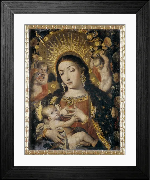 Framed Print : PEREZ DE HOLGUIN, Melchor (1665-1724). The Virgin of Bethlehem. Colonial baroque. Oil on canvas. BOLIVIA. La Paz. National Museum of Art. AISA / Everett Collection**US SALES ONLY**