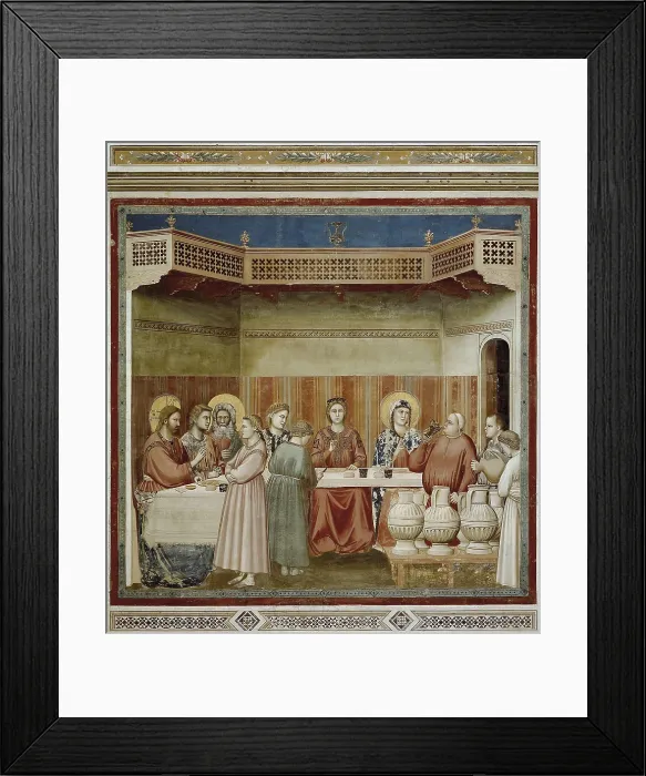 Framed Print : Giotto di Bondone (1267-1337). Scenes from the Life of Christ: Marriage at Cana. 1304-1306. ITALY. Padua. Scrovegni Chapel. Scene n 24. Renaissance art. Trecento. Fresco Framed Print : Giotto di Bondone (1267-1337). Scenes from the Life of Christ: Marriage at Cana. 1304-1306. ITALY. Padua. Scrovegni Chapel. Scene n 24. Renaissance art. Trecento. Fresco
